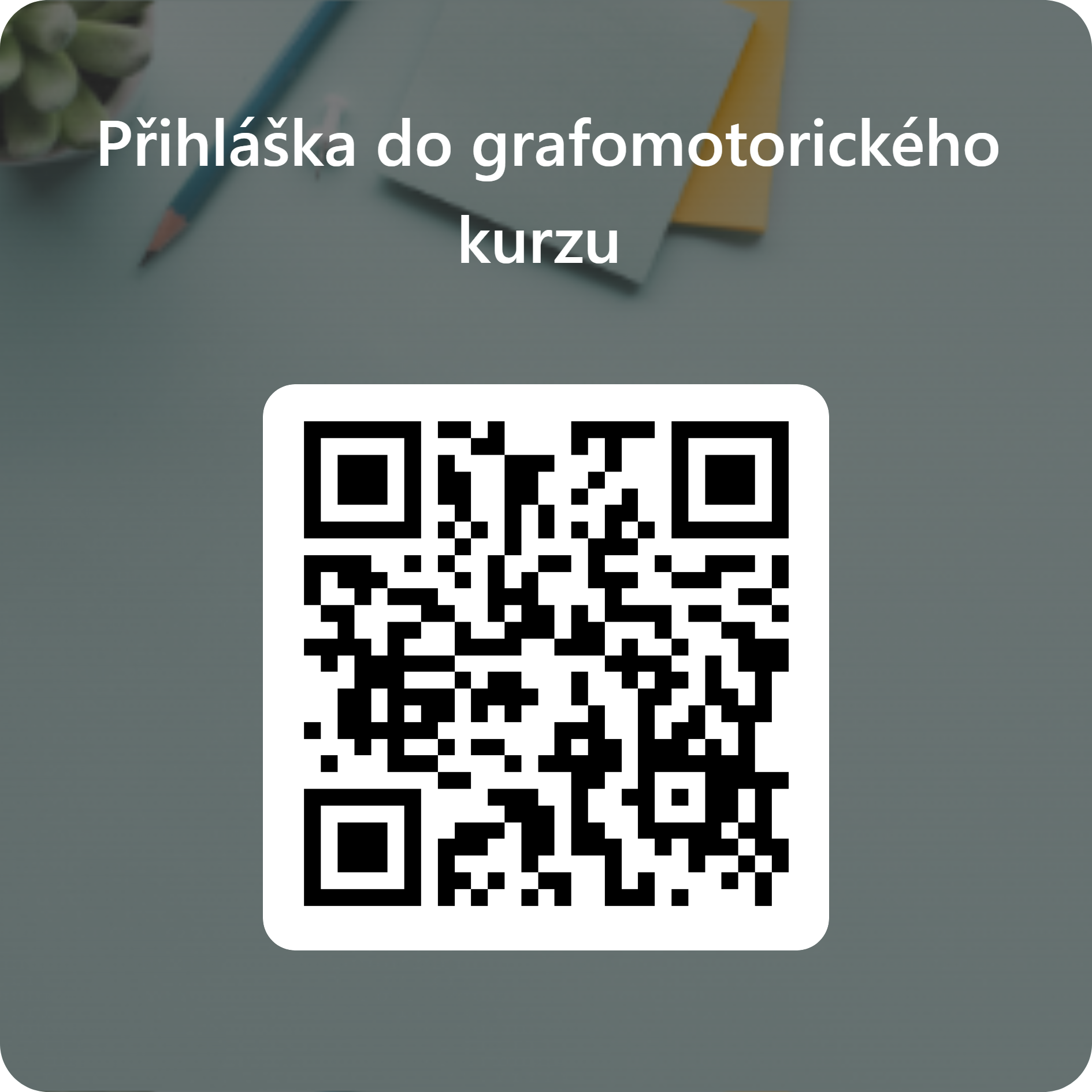 QR kód pro přihlášení do grafomotorického kurzu